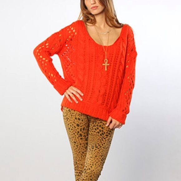 Free People Fluff Wildfire Sheer Pullover Sweater Feminine Casual Boho - Picture 1 of 14